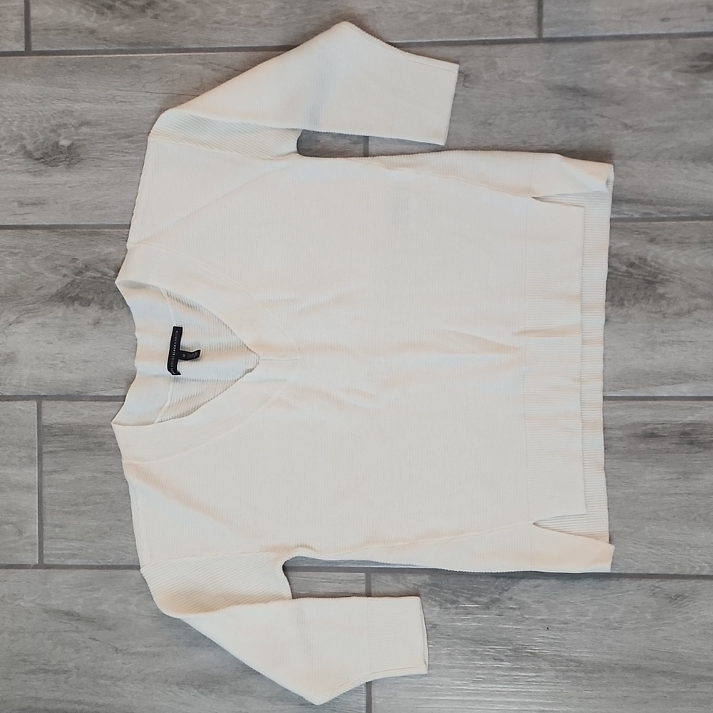 ~WHBM~ Women's 3/4 Sleeve Ribbed Sweater